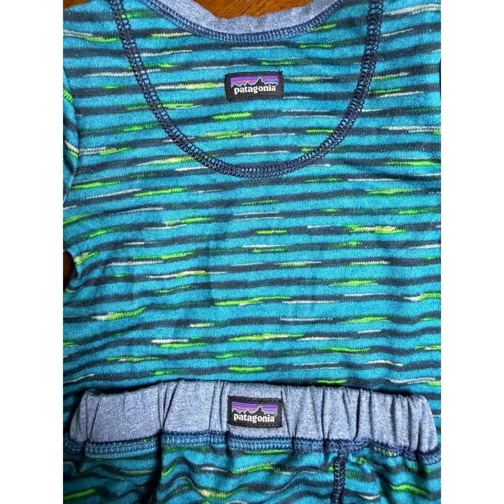 Patagonia Infant Capilene Baselayer Set Newborn 0-7lbs Striped EUC